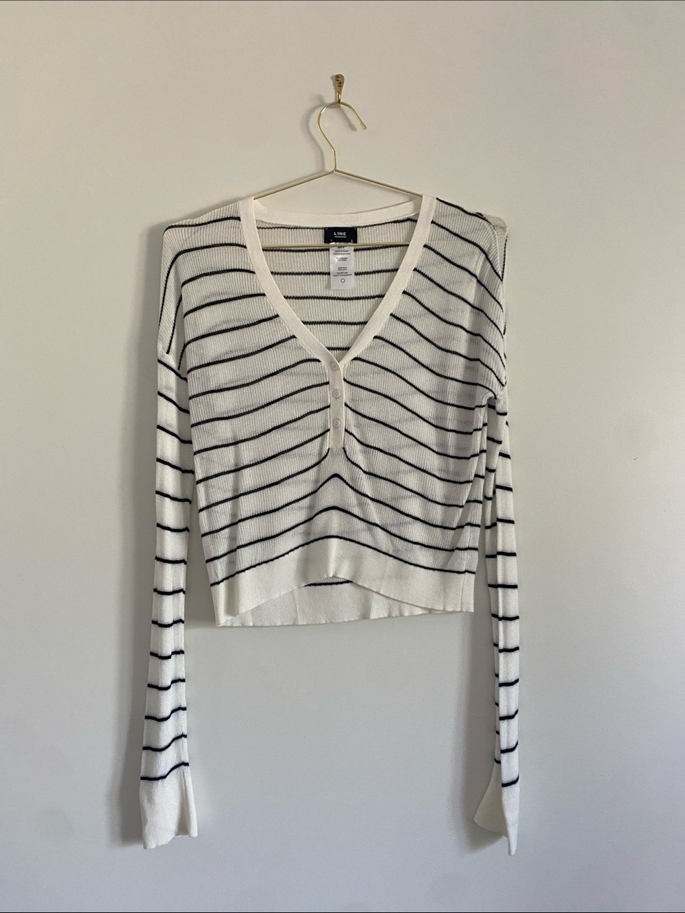 NWOT Line 100% Wool Lightweight Stripe Cardigan
